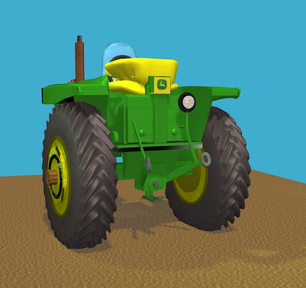 old john farm tractor 3d model - Old John Tractor by inkev1961